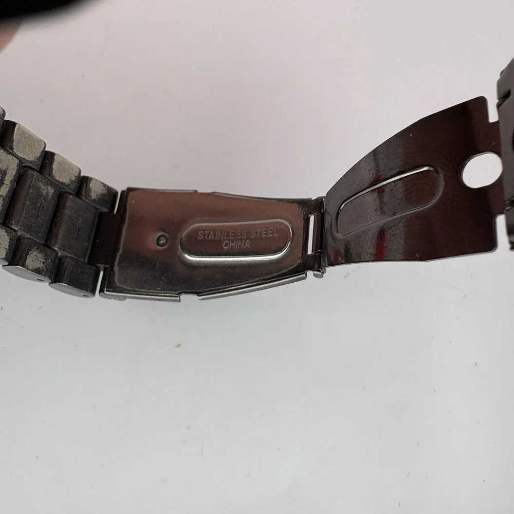 Charming Charlie Watch Black Dial Chronograph Quartz Stainless RY4121GU WORKS‎